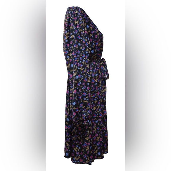 Midnight Floral Satin Dress - Picture 3 of 6